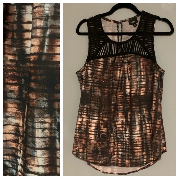 Massimo Tops - 3/$20 ✨ Black with brown sleeveless blouse